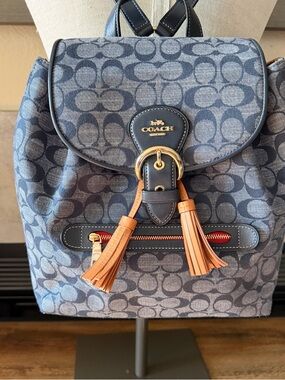 COACH Women's Kleo Backpack (Signature Chambray - Denim Multi)
